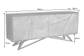 Czarna komoda 175 cm z akacji oraz kamienia, CHARM