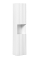 Słupek łazienkowy z półkami, ryflowane fronty w kolorze białym 140/30 cm TAJGA
