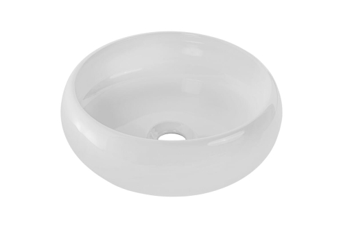 Okrągła umywalka nablatowa, ceramiczna, w kolorze białym 36 cm TORIA