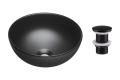 Okrągła umywalka nablatowa, ceramiczna, w kolorze czarnym 32 cm DOMENICA