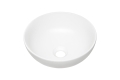 Okrągła umywalka nablatowa, ceramiczna, w kolorze białym 32 cm DOMENICA
