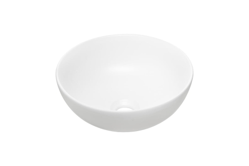 Okrągła umywalka nablatowa, ceramiczna, w kolorze białym 32 cm DOMENICA