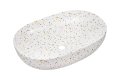 Ceramiczna umywalka nablatowa, kolorowe lastryko 60 cm ABIS