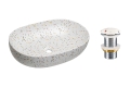 Ceramiczna umywalka nablatowa, kolorowe lastryko 60 cm ABIS