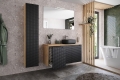 Ceramiczna umywalka nablatowa, w kolorze czarnym 45 cm SOLID BLACK