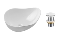 Biała umywalka nablatowa o nieregularnym kształcie 51 cm SOTE