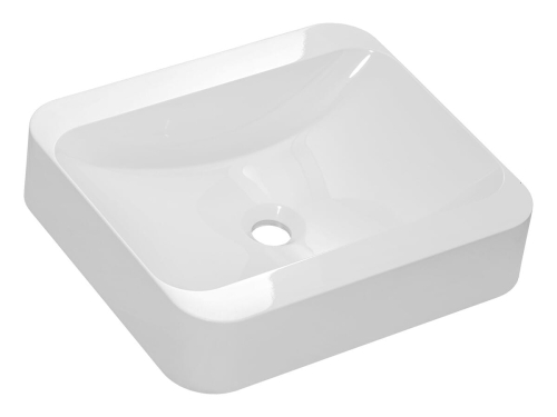 Ceramiczna umywalka nablatowa, w kolorze białym 45 cm YOKI