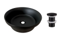 Okrągła umywalka nablatowa, ceramika w kolorze czarnym 40 cm WERO BLACK