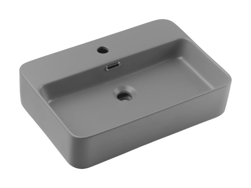 Ceramiczna umywalka nablatowa, w kolorze matowym szarym 55 cm PERI