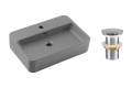 Ceramiczna umywalka nablatowa, w kolorze matowym szarym 55 cm PERI