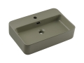 Ceramiczna umywalka nablatowa, w kolorze matowym khaki 55 cm PERI