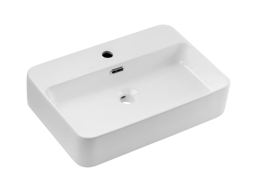 Ceramiczna umywalka nablatowa, w kolorze białym 55 cm PERI