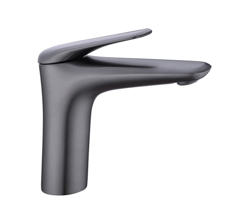Bateria łazienkowa umywalkowa w kolorze ciemnoszarm, niska 15 cm DOKS