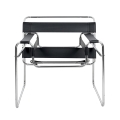 Fotel na metalowym stelażu w loftowym stylu, czarna ekoskóra 83 cm DIXIT