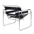 Fotel na metalowym stelażu w loftowym stylu, czarna ekoskóra 83 cm DIXIT