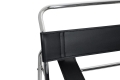 Fotel na metalowym stelażu w loftowym stylu, czarna ekoskóra 83 cm DIXIT