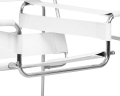 Fotel na metalowym stelażu w loftowym stylu, biała ekoskóra 83 cm DIXIT