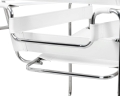 Fotel na metalowym stelażu w loftowym stylu, biała ekoskóra 83 cm DIXIT
