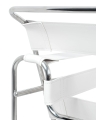 Fotel na metalowym stelażu w loftowym stylu, biała ekoskóra 83 cm DIXIT