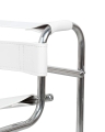 Fotel na metalowym stelażu w loftowym stylu, biała ekoskóra 83 cm DIXIT