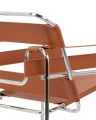 Fotel na metalowym stelażu w loftowym stylu, brązowa ekoskóra 83 cm DIXIT