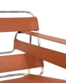 Fotel na metalowym stelażu w loftowym stylu, brązowa ekoskóra 83 cm DIXIT