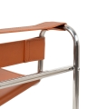 Fotel na metalowym stelażu w loftowym stylu, brązowa ekoskóra 83 cm DIXIT