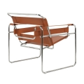 Fotel na metalowym stelażu w loftowym stylu, brązowa ekoskóra 83 cm DIXIT