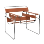 Fotel na metalowym stelażu w loftowym stylu, brązowa ekoskóra 83 cm DIXIT