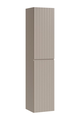 Słupek łazienkowy z półkami, ryflowane fronty w kolorze kaszmir 160 cm FRANK