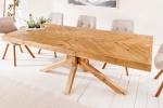 Stół z grubym blatem w jodełkę, z drewna sosnowego 200/80 cm PINE