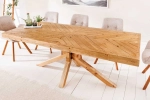 Stół z grubym blatem w jodełkę, z drewna sosnowego 160/80 cm PINE