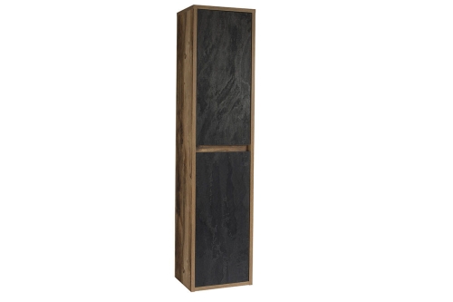 Wisząca szafka łazienkowa z półkami, w kolorze dąb huton/beton 170 cm HILL