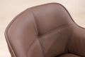 Krzesło obrotowe ze skóry w kolorze brązowym, na metalowych nogach EVALIA