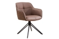 Krzesło obrotowe ze skóry w kolorze brązowym, na metalowych nogach EVALIA