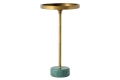 Metalowy stolik kawowy na zielonej, marmurowej podstawie 30/56 cm FIORENZA