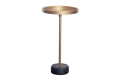 Metalowy stolik kawowy na czarnej, marmurowej podstawie 30/56 cm FIORENZA