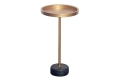 Metalowy stolik kawowy na czarnej, marmurowej podstawie 30/56 cm FIORENZA