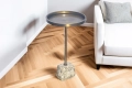 Metalowy stolik kawowy na marmurowej podstawie 36/60cm FIORENZA