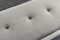 Ławka tapicerowana na metalowych nogach, szary velvet 100 cm AURELLE