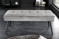 Ławka tapicerowana na metalowych nogach, szary velvet 100 cm AURELLE