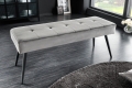 Ławka tapicerowana na metalowych nogach, szary velvet 100 cm AURELLE