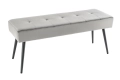 Ławka tapicerowana na metalowych nogach, szary velvet 100 cm AURELLE