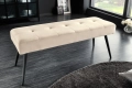 Ławka tapicerowana na metalowych nogach, szampański velvet 100 cm AURELLE