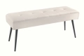 Ławka tapicerowana na metalowych nogach, szampański velvet 100 cm AURELLE