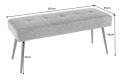 Ławka tapicerowana na metalowych nogach, szampański velvet 100 cm AURELLE