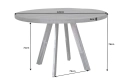 Okrągły stół z drewna mango na metalowych nogach, industrialny szary 120 cm ETOS