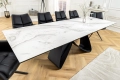 Ceramiczny stół rozkładany, blat imitujący marmur, metalowe nogi 180-260 cm OVIL