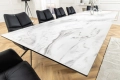 Ceramiczny stół rozkładany, blat imitujący marmur, metalowe nogi 180-260 cm OVIL
