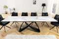 Ceramiczny stół rozkładany, blat imitujący marmur, metalowe nogi 180-260 cm OVIL